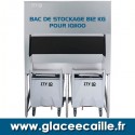BAC DE STOCKAGE GLACE 812 KG AVEC 2 CHARIOTS ITV