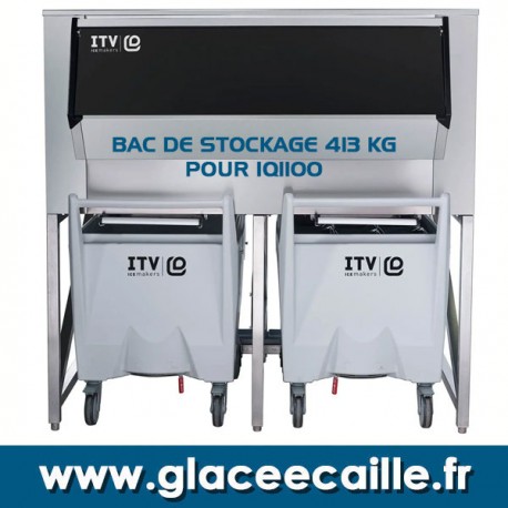 BAC DE STOCKAGE GLACE 413 KG AVEC 2 CHARIOTS ITV