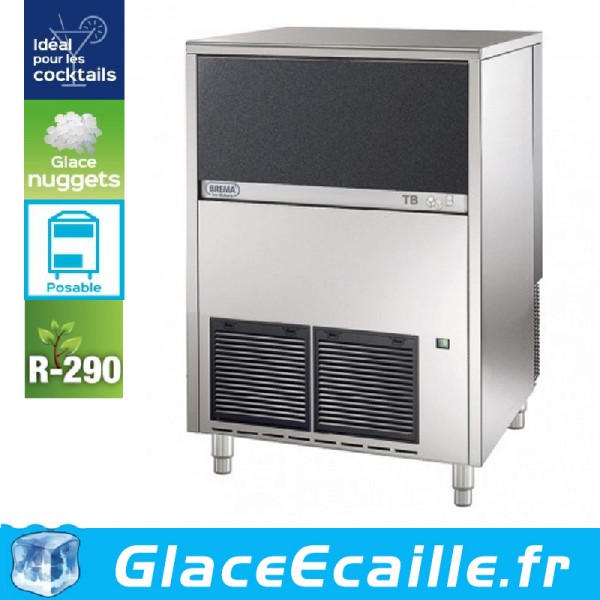 MACHINE A GLACE NUGGETS COCKTAIL BREMA 148 KG/24H, RÉSERVE 40KG, CONDENSEUR AIR